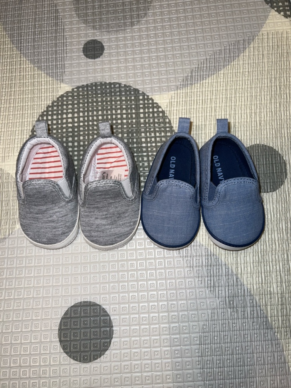 Carter’s Shoes 0-3 months and Old Navy 3-6 months Slip-On Shoes - Blue and Gray